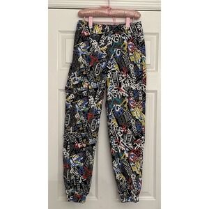 VIP Jeans Graffiti Streetwear Print Cargo Jogger Pants Size 90s Juniors Sz 7/28